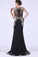 Prom Dresses Mermaid Scoop Spandex With Applique Sweep Train