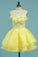2024 A Line Off The Shoulder Homecoming Dresses With Applique Organza