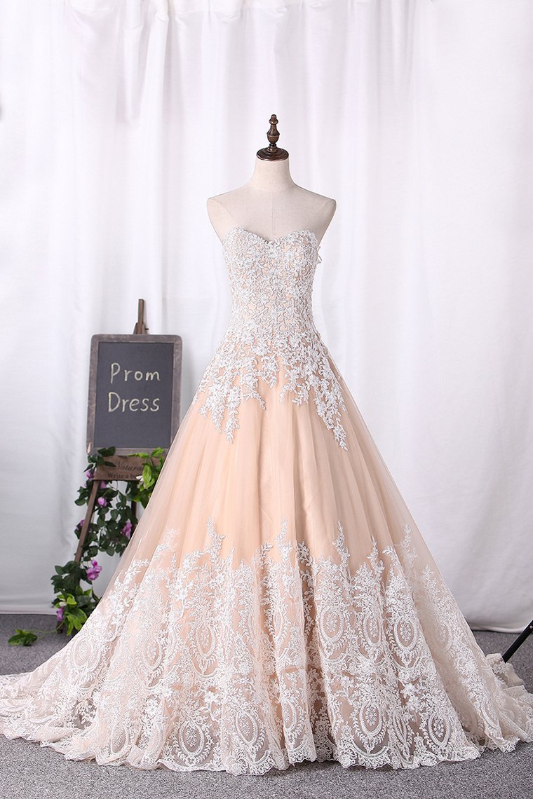 Sweetheart A Line Wedding Dresses With Applique