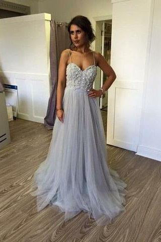 Elegant Spaghetti Straps Long Prom Dress Beautiful Prom Dresses Backless Evening Dresses WK845