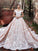2024 A-Line Off the Shoulder Ball Gown Court Train Tulle Appliques Wedding Dresses WK537