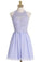 A-line Halter Short Lilac Chiffon Homecoming Dress Appliques Crystal WK483