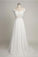 Charming White Chiffon Lace Appliques Long Prom Wedding Dresses