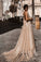 Sexy A line Deep V Neck Spaghetti Straps Backless Prom Dresses Sequins Long Party Dress WK353