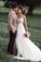 2024 Lovely Off White Lace Appliques Cap Sleeves Long Chiffon Beach Wedding Dresses WK304