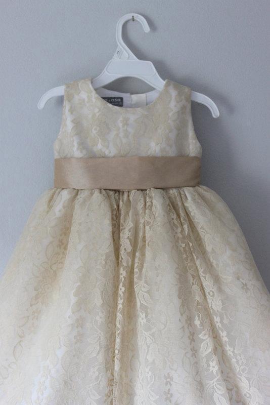 Princess A Line Lace Scoop with Bow Cheap Rustic Flower Girl Dresses WK100
