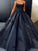 Ball Gown Spaghetti Straps Navy Blue Vintage Cheap Long Prom Quinceanera Dresses WK113