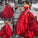 Ball Gown Off the Shoulder Red Satin Lace up Quinceanera Dresses with Appliques WK101