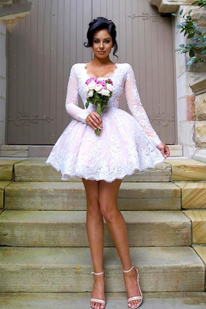 Mismatched Different Styles Pink Lace Appliques Bridesmaid Dresses Homecoming Dresses WK831