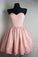 Strapless Sweetheart Short Pink Ball Gown Cute Mini Open Back Homecoming Dress WK169