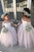 Adorable Long Sleeve Flower Girl Dresses Little Girls Sheer Neck Wedding Dress WK889