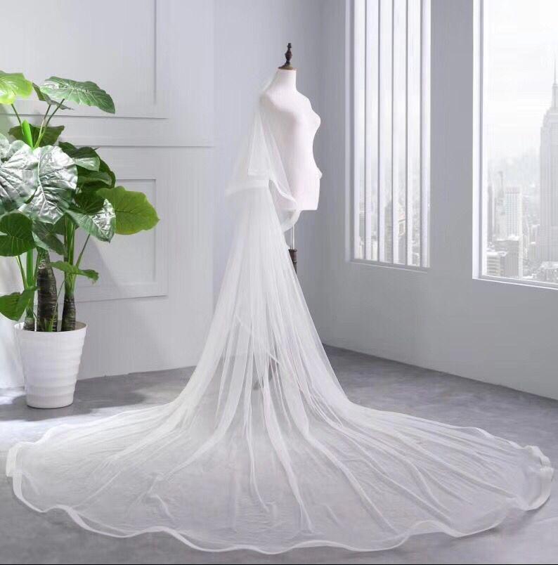 Princess Cheap Tulle Long Length Vintage Wedding Veils Bridal Veils WK181