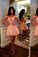 Blush Pink Homecoming Dress Lace Short Prom Gown Blush Pink Sweet 16 Dress WK899