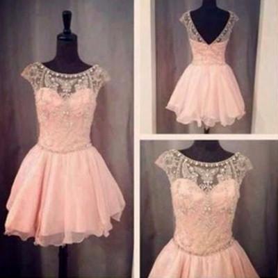 Blush Pink Short Prom Gown Sweet 16 Dress Homecoming Dresses WK900
