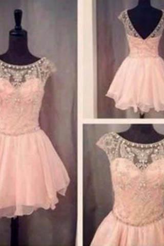 Blush Pink Short Prom Gown Sweet 16 Dress Homecoming Dresses WK900