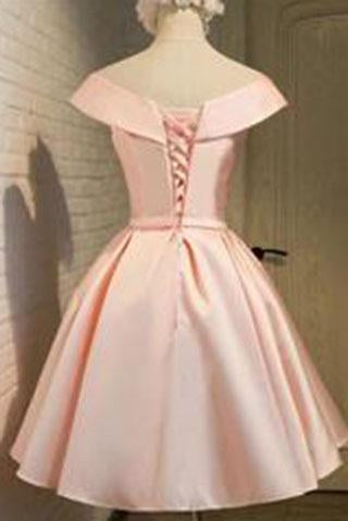2024 lace up blush elegant Satin homecoming dress cheap pink homecoming dresses WK733