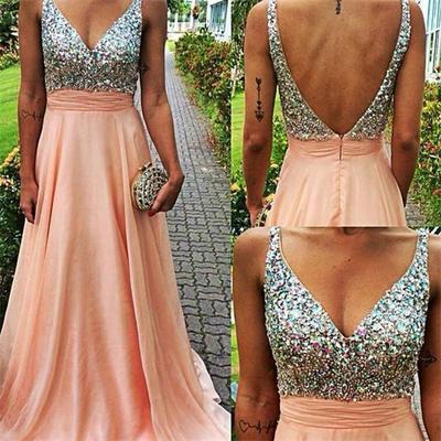 V Neckline Prom Dress Prom Dresses Evening Party Gown Formal Wear WK938