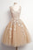 V-Neck Short A-line Scoop Neckline Short Taffeta Prom Dresses Homecoming Dresses WK564