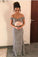 New Arrival Off The Shoulder Grey Beads Backless Mermaid Long Prom Dresses WK427