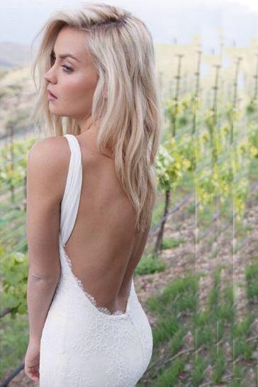 Gorgeous Backless Sweetheart Mermaid Lace Sexy Long Wedding Dresses WK125