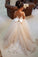 Ball Gown Round Neck Long Sleeves Tulle Bowknot Flower Girl Dress with Appliques WK770