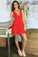 A-Line V-Neck Short Prom Dresses Red Elastic Satin Homecoming Dress Cut Out Back WK699