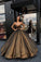Ball Gown Sweetheart Brown Long Strapless Beads Sleeveless Quinceanera Dresses WK774