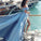 Blue Off-the-shoulder Ball Gown Split Princess Beach Quinceanera Dresses WK120