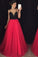 Attractive Black and Red Sweetheart Neck Long Prom Gown with Beading WK423