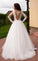 Boho Princess A-Line V-Neck Tulle Ivory Long Sleeves Wedding Gowns WK358