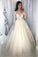 Charming Ball Gown Lace Appliques Tulle Long Scoop Prom Dress Elegant Evening Dresses WK127