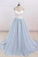 Simple A-Line Light Blue Sweetheart Spaghetti Straps Chic Blue Tulle Backless Prom Dresses WK187