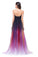 A-Line Ombre Sleeveless Strapless Open Back Long Gradient Chiffon Prom Dresses WK373
