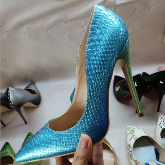 High-heels with Snakeskin Patterns Fashion Women Party Shoes